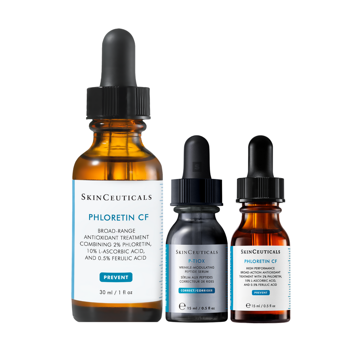 SkinCeuticals Radiance Double Up Bundle with Phloretin CF 30ml, Phloretin CF 15ml and P-TIOX 15ml
