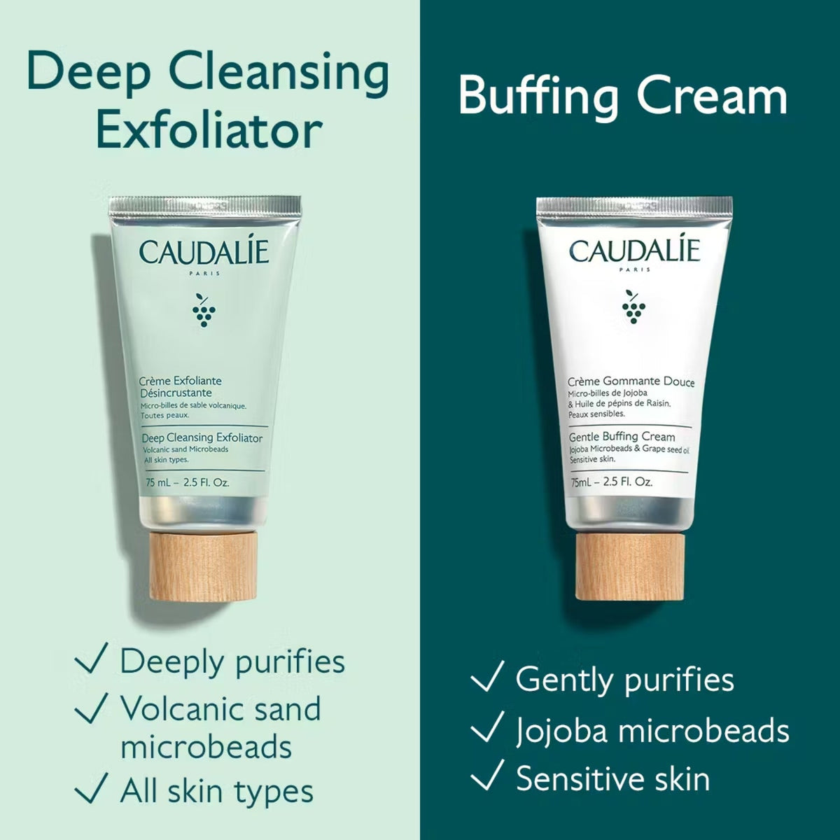 CaudalieCaudalie Vinoclean Deep Cleansing Exfoliator 75mlSkinShop