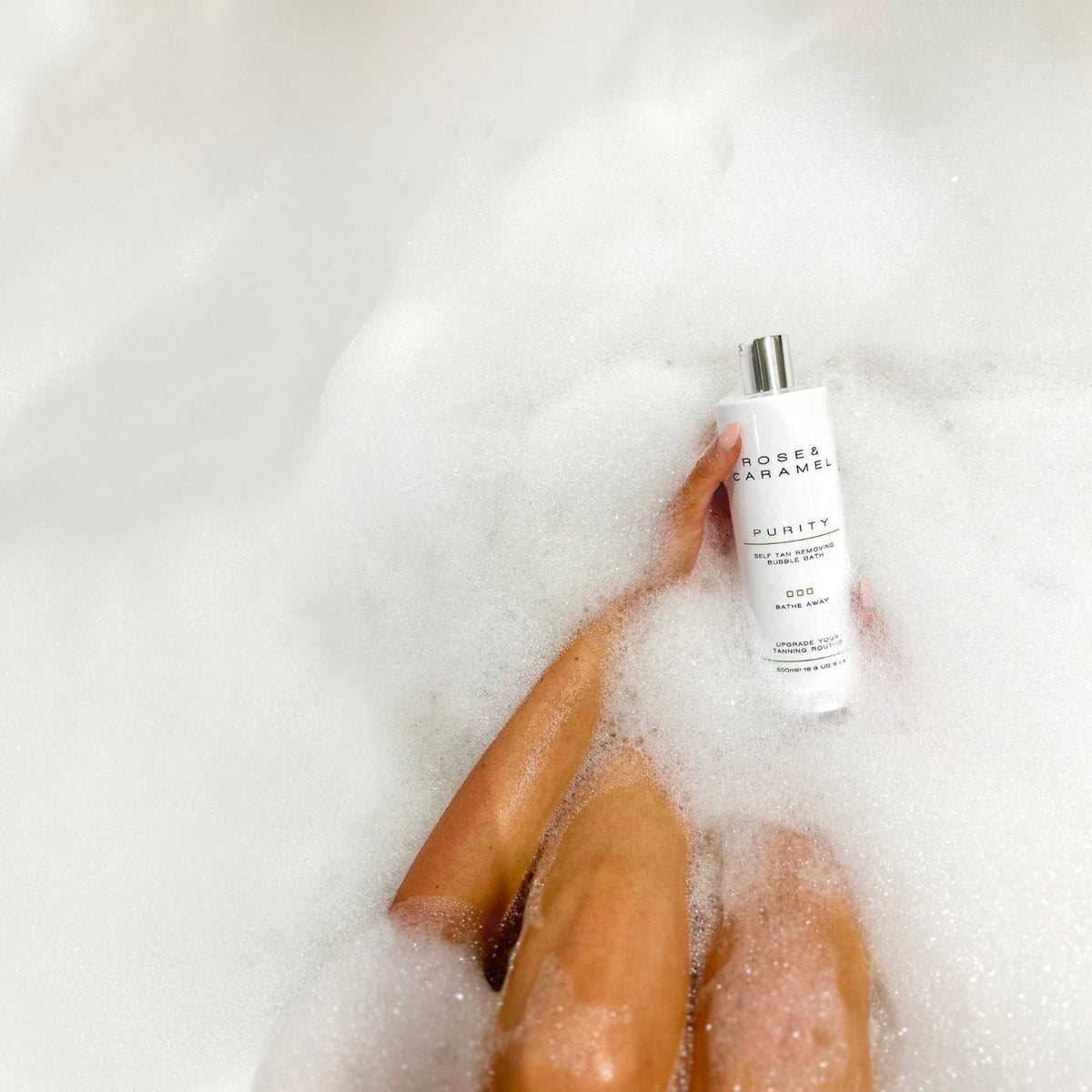 Rose & CaramelRose & Caramel Purity Bathe Away Self Tan Removing Bubble Bath 500mlSkinShop