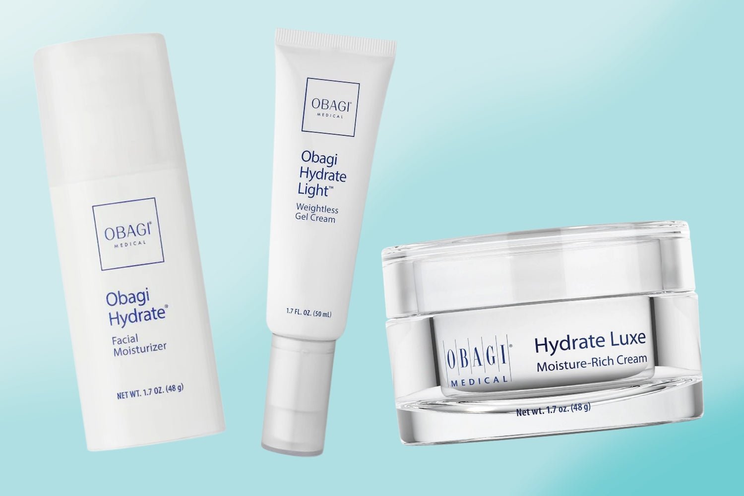 Obagi Hydrate Moisturisers Compared: Hydrate, Hydrate Luxe & Hydrate Light - SkinShop