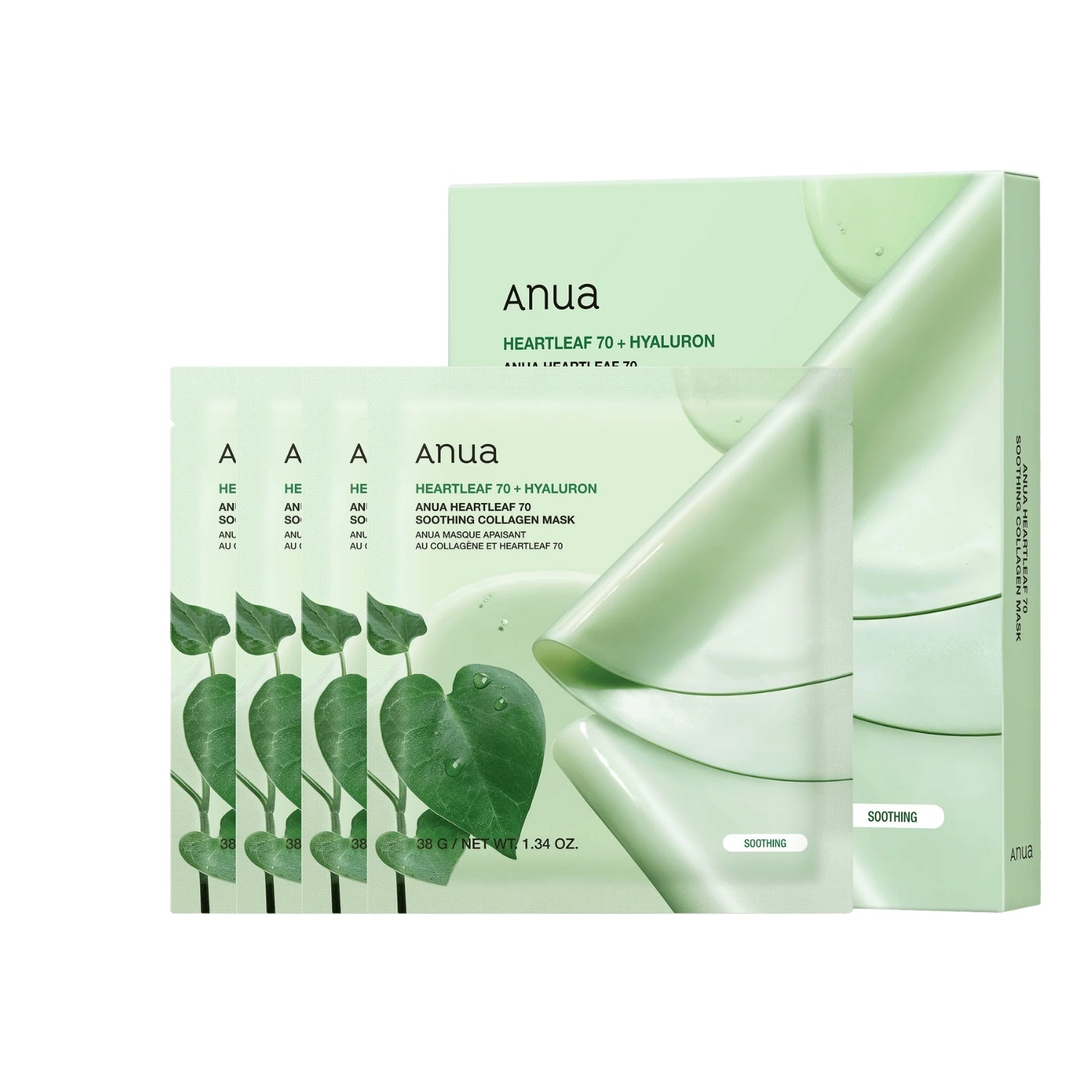 Anua | Heartleaf 70 Soothing Collagen Mask (4 Pack)
