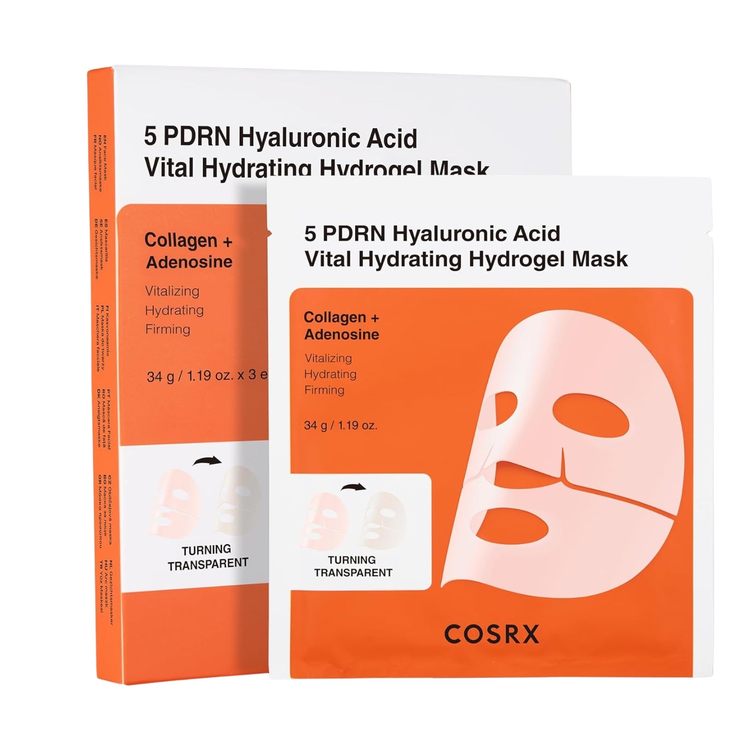 COSRX 5 PDRN Hyaluronic Acid Vital Hydrating Hydrogel Mask 3 Pack