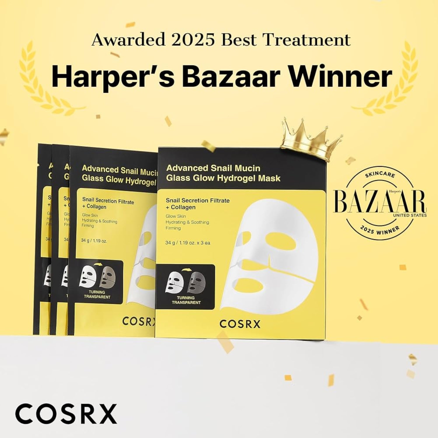 COSRX Advanced Snail Mucin Glass Glow Hydrogel Mask Set