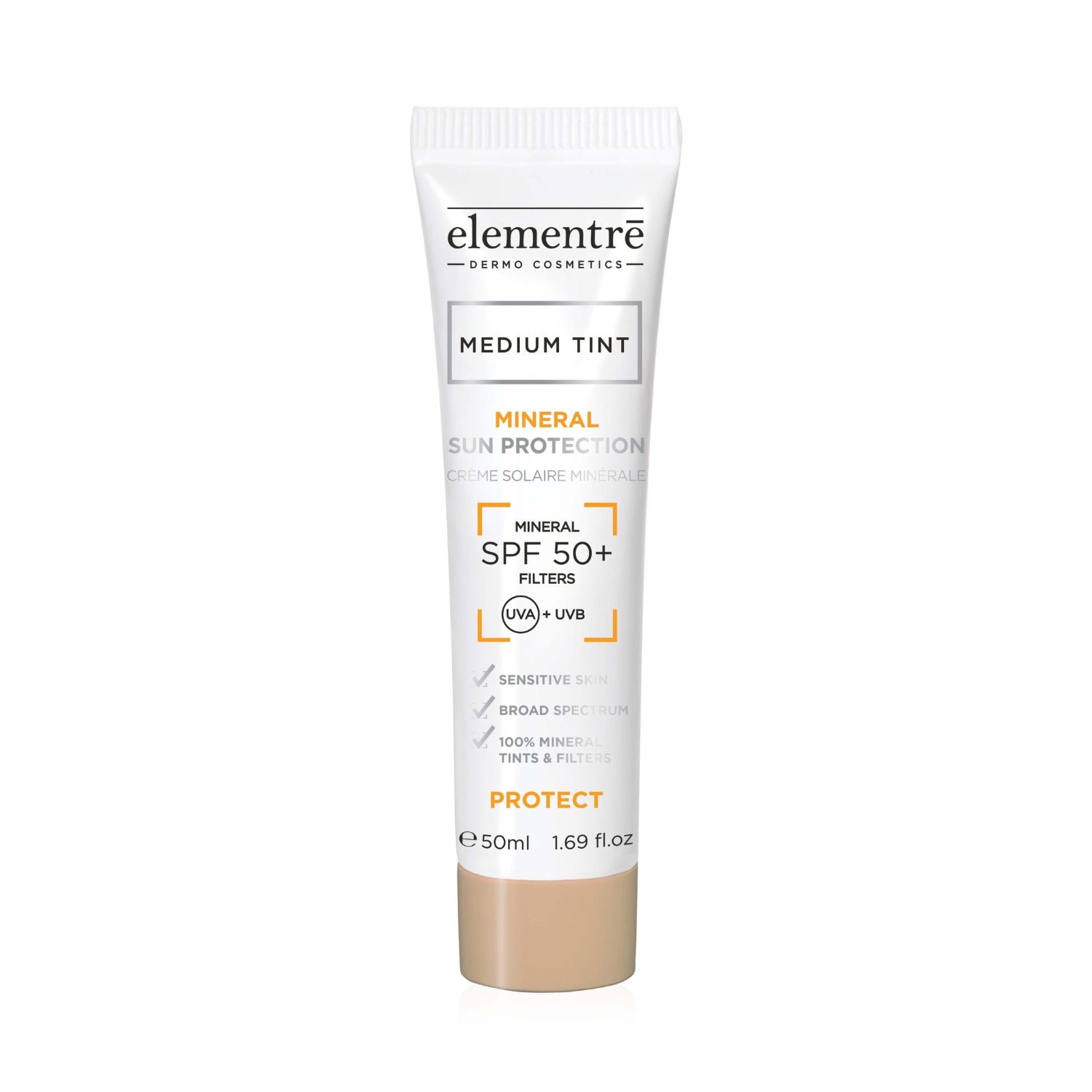 Elementre SPF 50+ Mineral Sun Protection Medium Tint 50ml