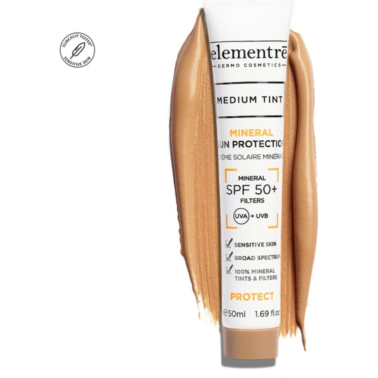 Elementre SPF 50+ Mineral Sun Protection Medium Tint 50ml