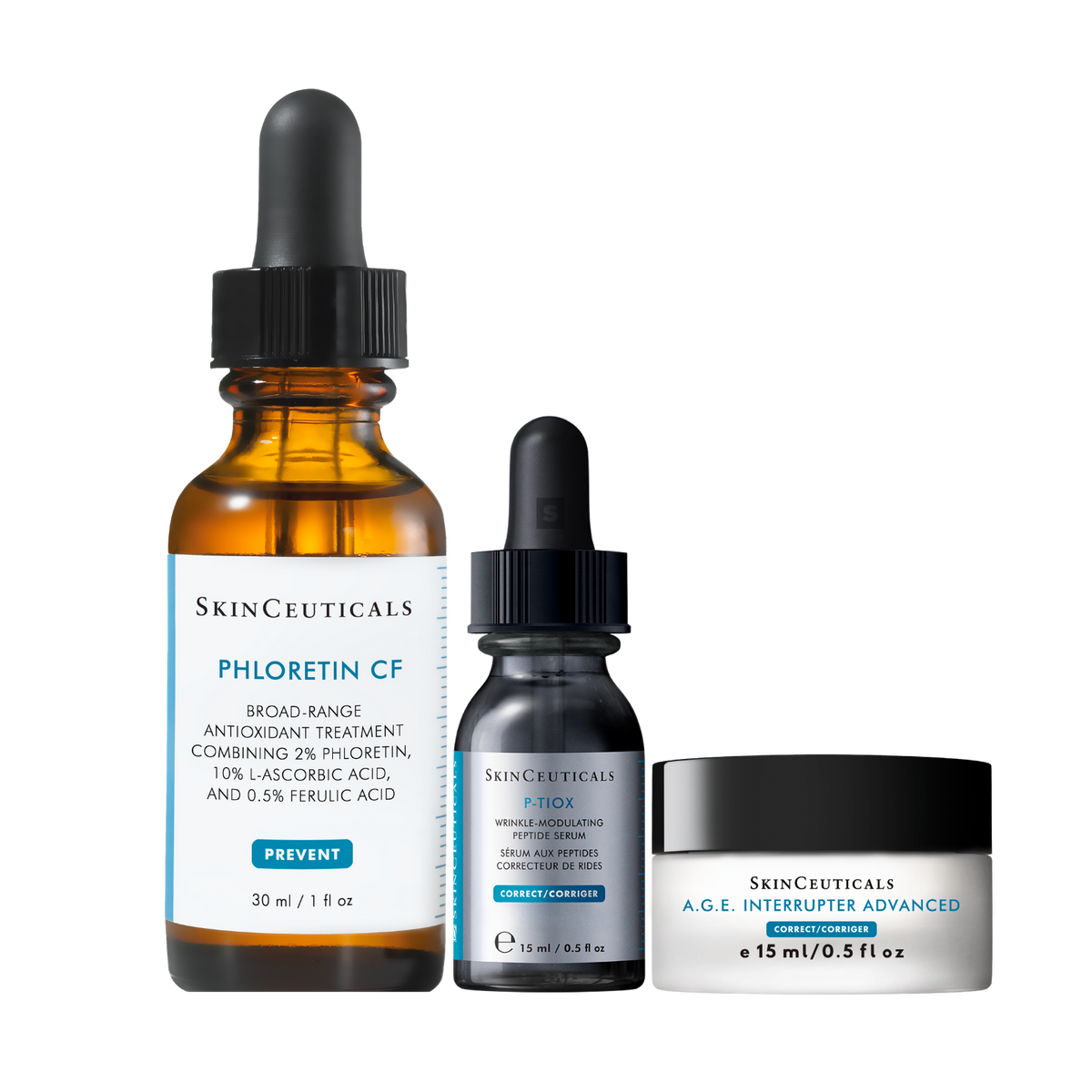 SkinCeuticals Reset Double Up Bundle with Phloretin CF 30ml, P-TIOX and A.G.E. Interrupter Advanced