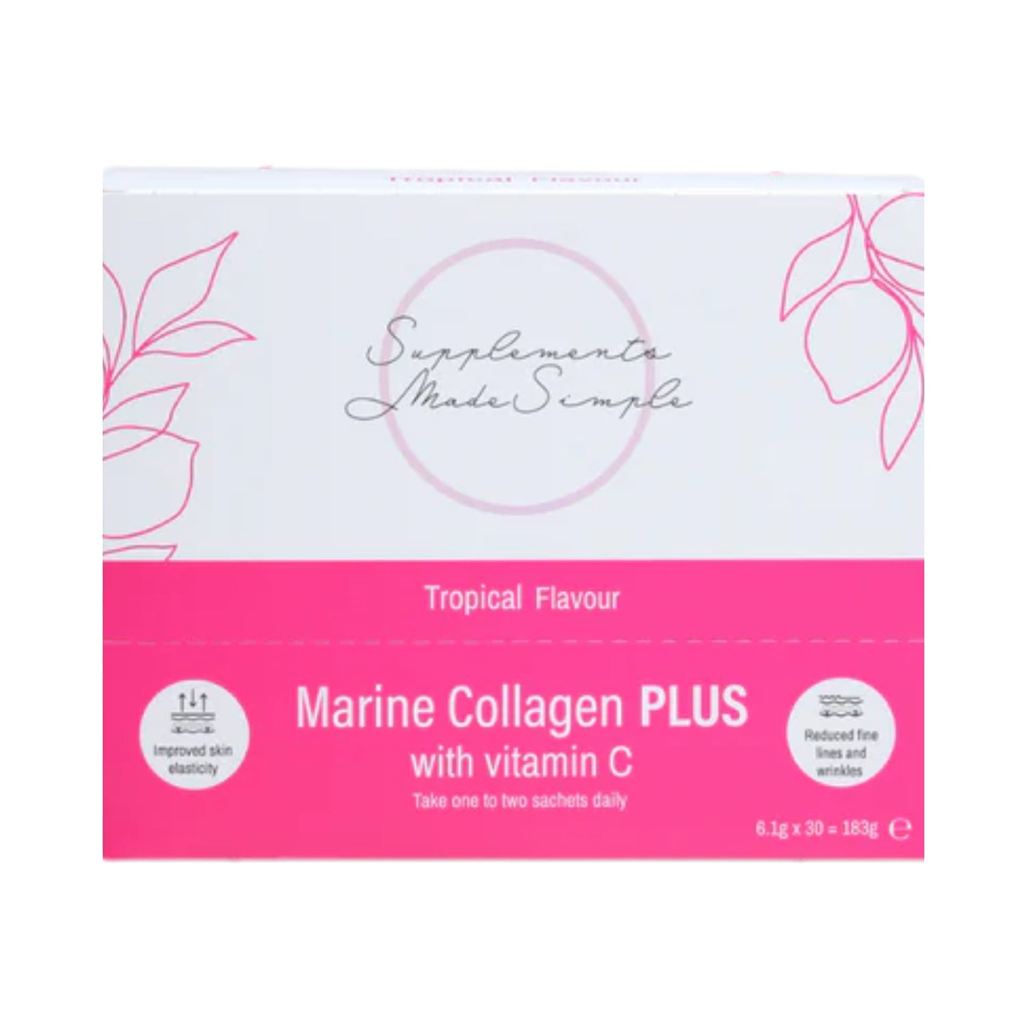 Supplements Made Simple | Marine Collagen PLUS with Vitamin C 5g (30 sachets)