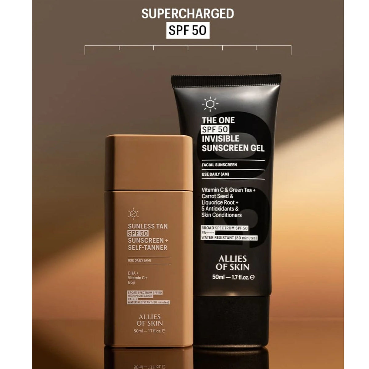 Allies of Skin Sunless Tan SPF 50 Sunscreen + Self-Tanner 50ml SkinShop