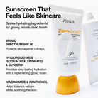 Anua Zero-Cast Moisturising Finish Sunscreen SPF50 50ml SkinShop
