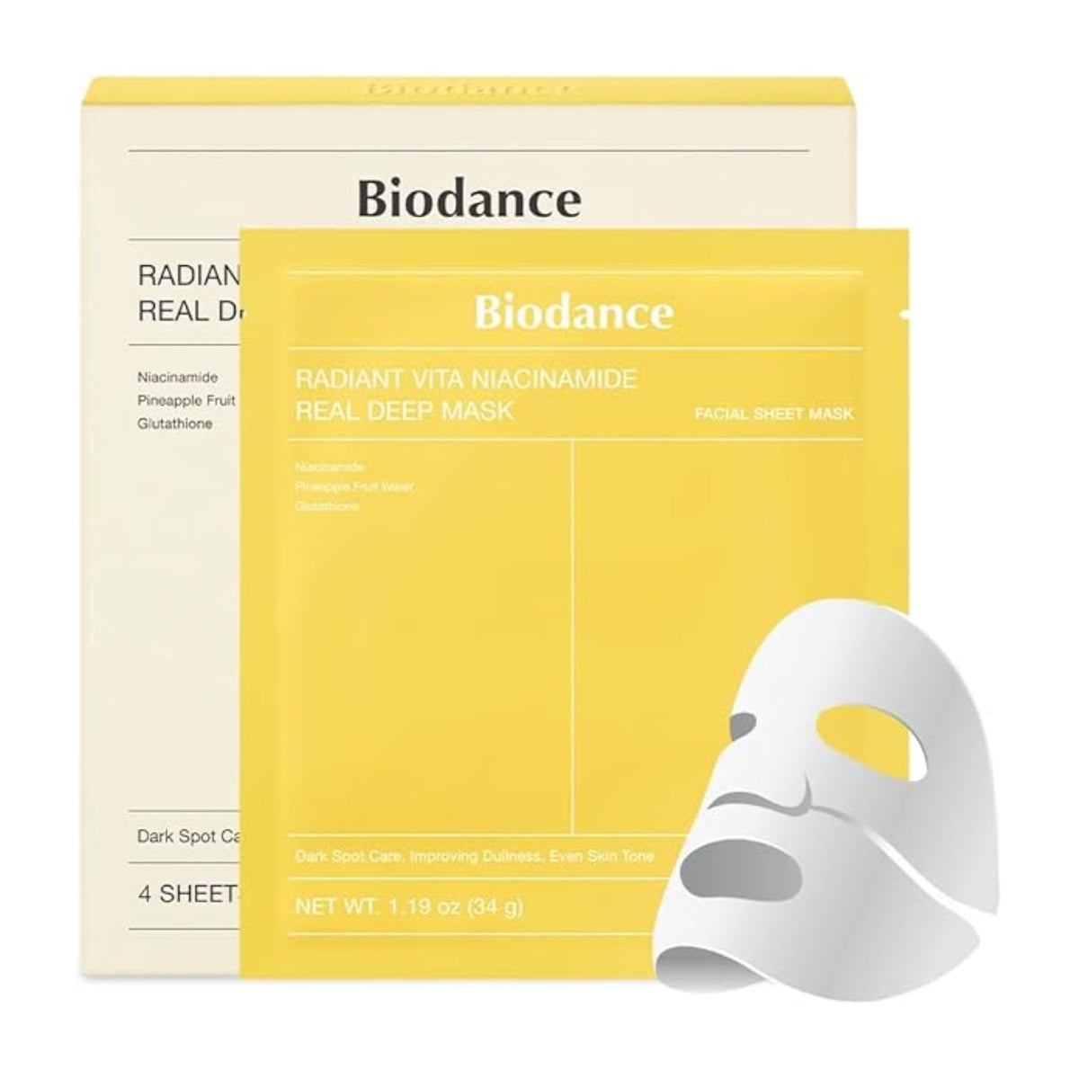 BiodanceBiodance Radiant Vita Niacinamide Real Deep Mask 4 PackSkinShop