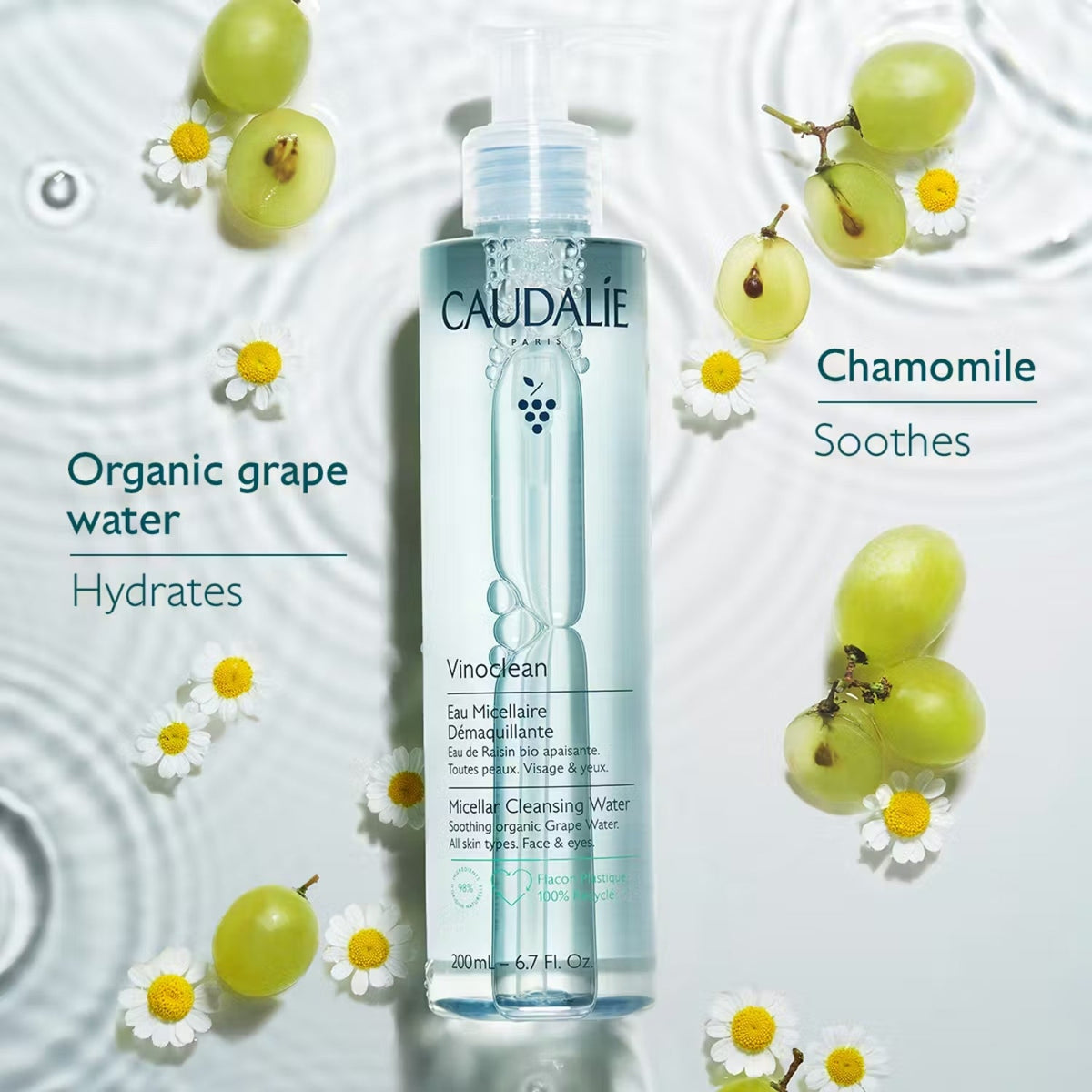 Caudalie Vinoclean Micellar Cleansing Water 200ml SkinShop
