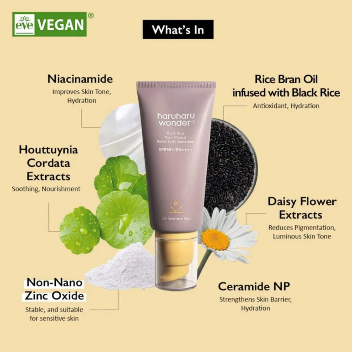 Haruharu Wonder Black Rice Pure Mineral Relief Daily Sunscreen PA++++ SPF50+ 50ml SkinShop