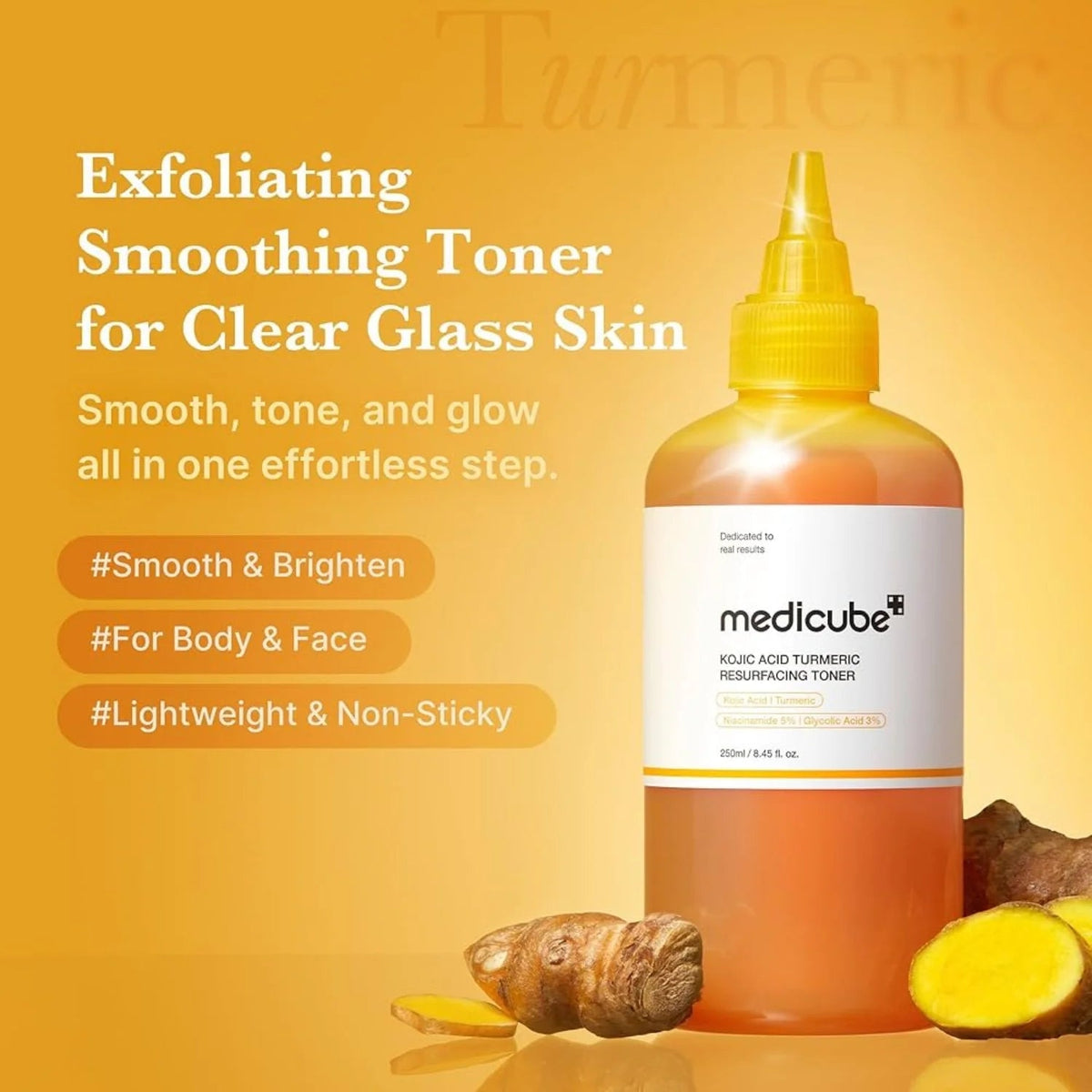 Medicube Kojic Acid Turmeric Resurfacing Toner 250ml SkinShop