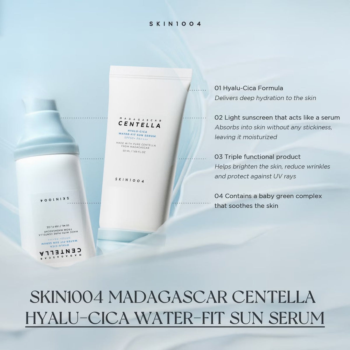 SKIN1004SKIN1004 Madagascar Centella Hyalu-Cica Water-Fit Sun Serum SPF50 50mlSkinShop
