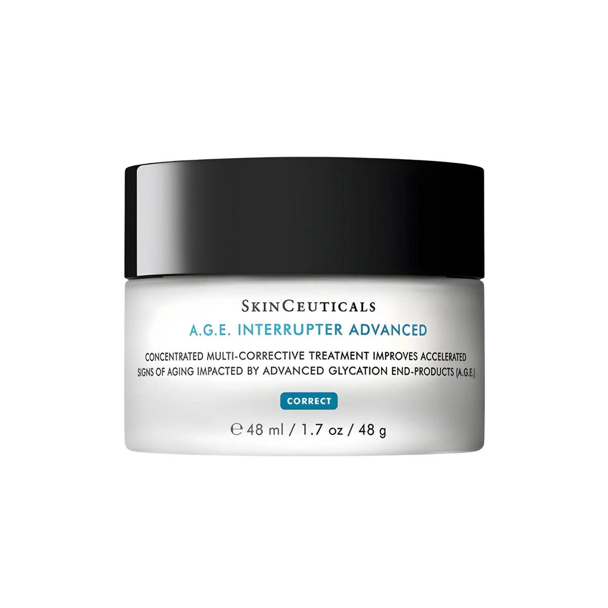 SkinCeuticals A.G.E Interrupter Advanced 48g firming cream in a white jar