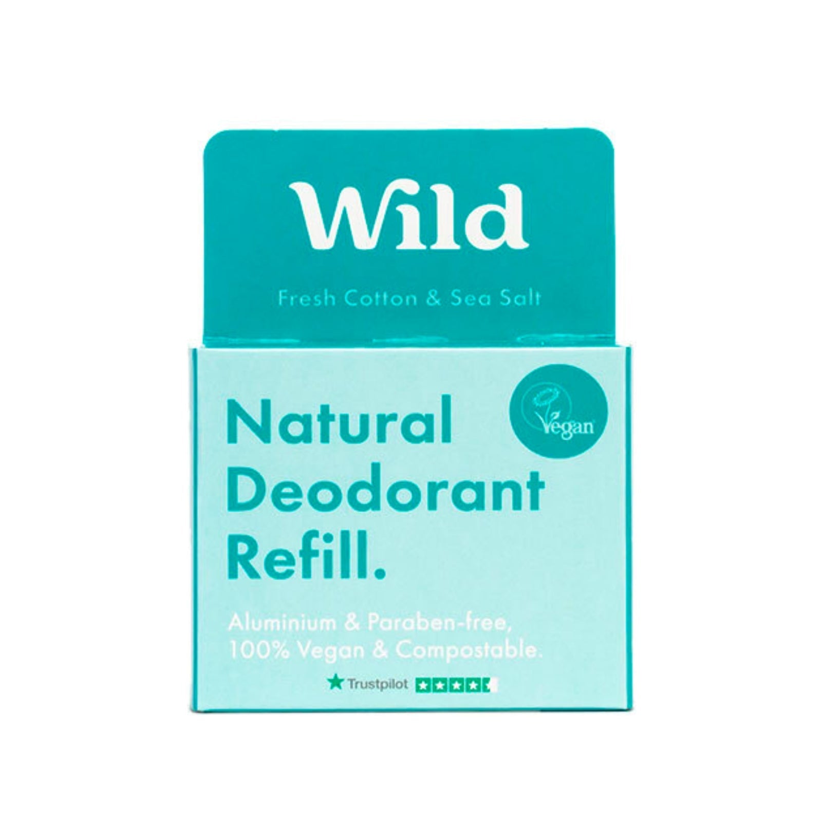 Wild Natural Deodorant Refill Fresh Cotton and Sea Salt SkinShop.ie