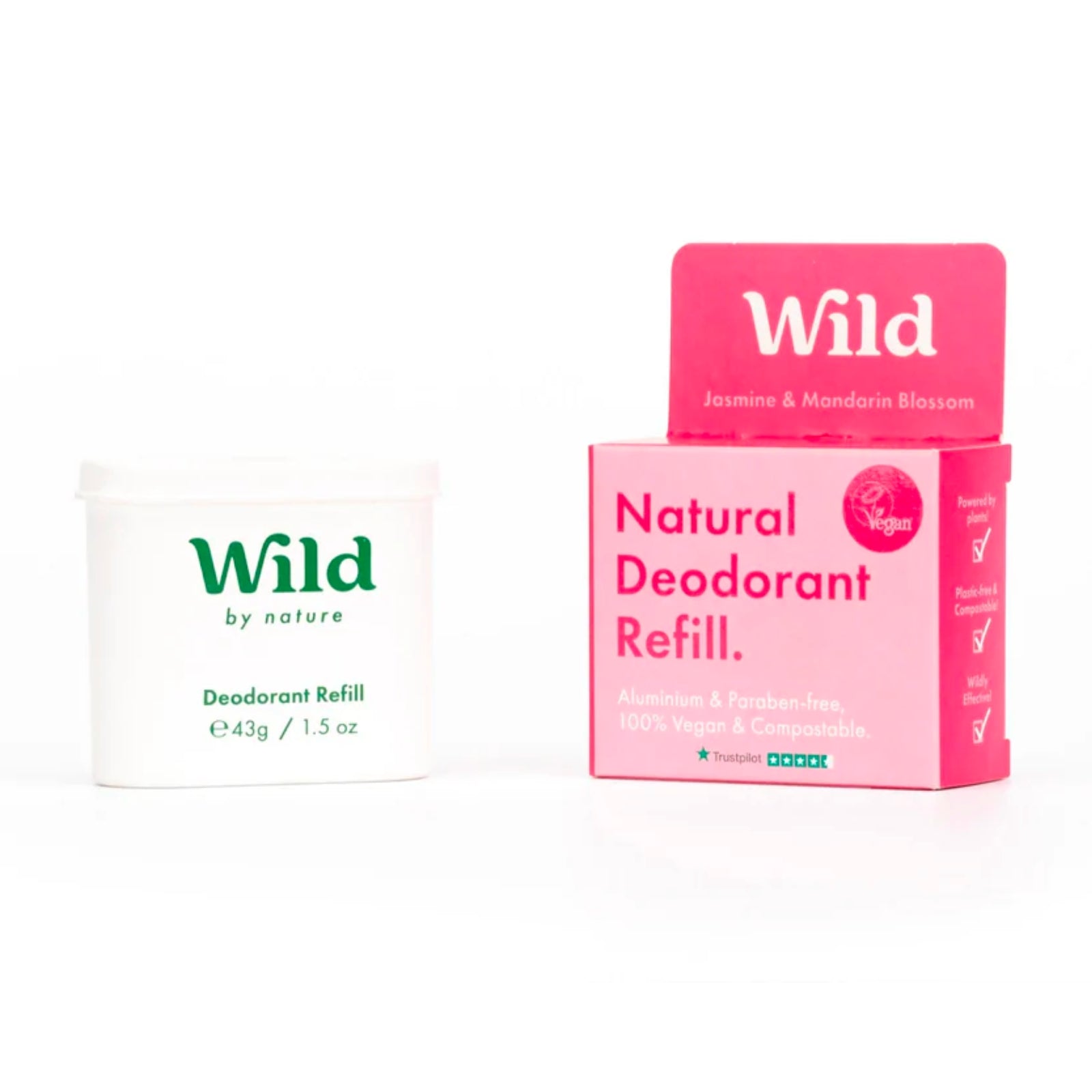 Wild Natural Deodorant Refill Jasmine and Mandarin Blossom SkinShop.ie