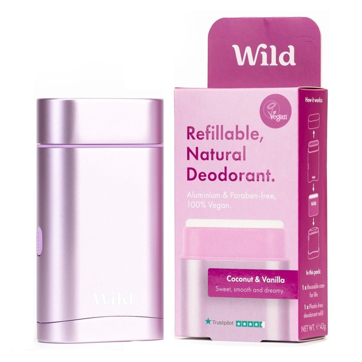 Wild Purple Case and Coconut Dreams Natural Deodorant Starter Pack SkinShop.ie